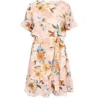 Usha Vestido 'Casual' creme / azure / laranja / cor-de-rosa