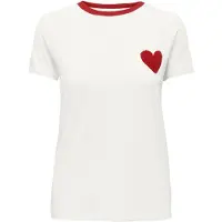 ONLY Camisa 'ONLHEART' vermelho escuro / branco
