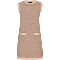 Faina Vestido de malha bege / bege escuro