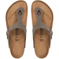 Birkenstock para homem. 43391 Sandálias Gizeh Birko-Flor (Ajuste Regular) cinza (45), Plano, Nenhum, Casual