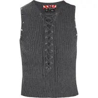 MyMo ROCKS Top de malha cinzento escuro