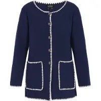 Usha Casaco de malha navy / branco