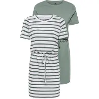 ONLY Vestido 'ONLHAPPY' jade / branco