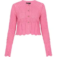 Faina Casaco de malha rosa