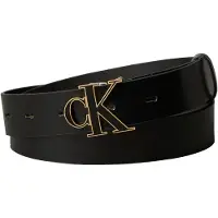 Calvin Klein Cintos 'CK Monogram Buckle' ouro / preto