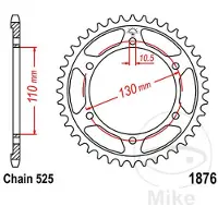 JT Sprockets Roda Dentada Traseira 525 Jtr1876.45 Steel