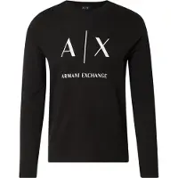 Armani Exchange para homem. XM002684AF10356UC001 Camiseta de manga comprida preta (M), Preto, Casual, Algodão