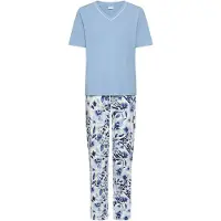 LASCANA Pijama azul / navy / azul céu / branco