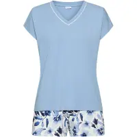 LASCANA Calções de pijama marinho / azul claro / branco