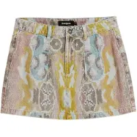Desigual , Saia curta Mr. Christian Lacroix, Mulher, AlgodÃO, Azul, S