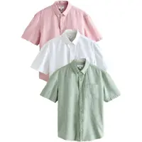 Next Camisa verde / cor-de-rosa / branco