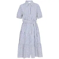 Usha Vestidos camiseiros navy / branco