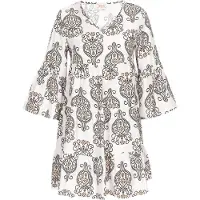 Usha Vestido bege / preto / branco