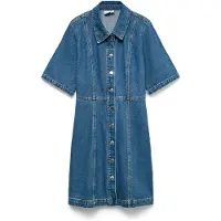 Vero Moda Vestido Curto De Manga Curta Daisy 2/4 Denim