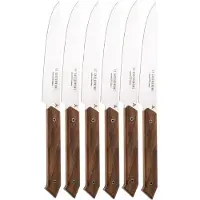 Laguiole En Aubrac Gastronome madeira de nogueira, conjunto de 6 facas para bifes