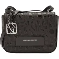 Giorgio Armani para mulher. XW001577AF17290UC001 Saco de ombro com logótipo impresso preto (OSFA), Casual, Poliéster