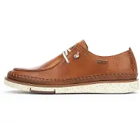 Pikolinos para homem. M6L-4274C1 Sapatos de couro castanho San Juan (39), Marrom, Plano, Cordão, Casual