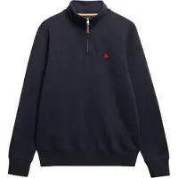 Superdry para homem. M2014381A Sweatshirt com meio fecho Preppy Half azul-marinho (XL), Casual, Algodão, Manga comprida