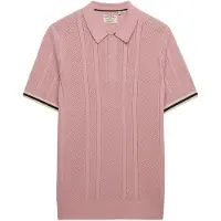 Superdry para homem. M1110458A Polo Textura rosa (XL), Casual, Algodão, Manga curta