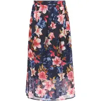 Usha Saia navy / oliveira / magenta / branco