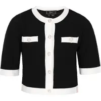 Faina Casaco de malha 'Festive' preto / branco