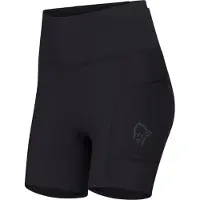 Norrøna - Vestuário trail corrida mulher - Senja Equaliser Stretch 6" Tights W Caviar Black para Mulher - Nylon - Tamanho XS - Preto