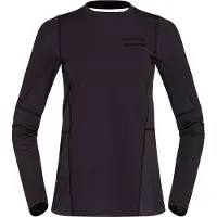 Norrøna - Vestuário trail corrida mulher - Senja Equaliser Lightweight Long Sleeve W Caviar Black para Mulher - Tamanho L - Preto
