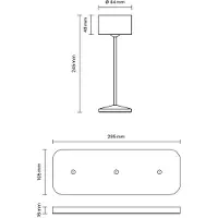 Sigor Candeeiro de mesa LED recarregável Veluna, bege, conjunto de 3, 25 cm, IP44