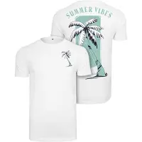 Mister tee Camisa 'Summer Vibes' menta / preto / branco