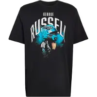 Adidas Camisa funcionais 'Mercedes - AMG Petronas Formula 1 Team George Russell' bege / azure / preto / branco