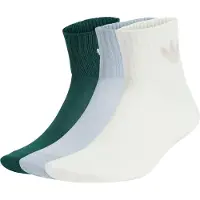 Adidas Originals Meias 'Mid Crew 3 Pairs' ecru / azul pastel / verde escuro / branco