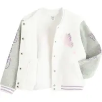 Cool Club Casaco em moletão cinzento / roxo / cor-de-rosa / branco