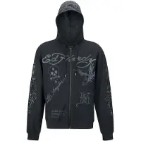 Ed Hardy Casaco em moletão cinzento / preto