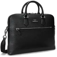 Ralph Lauren para homem. 405962458001 Saco de viagem em pele preta granulada (OSFA), Preto, Casual