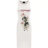 Ed Hardy Vestido mistura de cores / branco