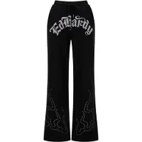 Ed Hardy Calças cinzento claro / preto