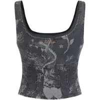 Ed Hardy Top azul fumado / azul ganga