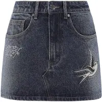 Ed Hardy Saia 'Swallow' azul escuro / cinzento claro / branco