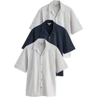 Next Camisa navy / cinzento claro / branco