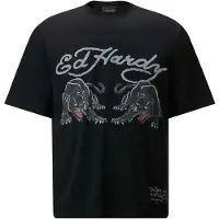 Ed Hardy Camisa 'Doppel-Panther' azul claro / cinzento / preto