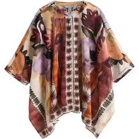 Next Vestido de praia castanho ferrugento / cinzento / lilás / preto