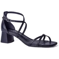 Martinelli para mulher. S051-B431PY Sandálias em pele Vettabbia preto (36), Couro, 5 a 8cm, Fivela, Casual, Clássico