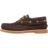 Timberland para homem. TB0A2QKYEIV1 Sapatos de barco artesanais em camurça castanha escura (44 W), Couro, Marrom, Plano, Cordão, Casual