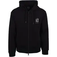 Armani Exchange para homem. XM000371AF10818UC001 Sweatshirt com capuz e fecho de correr em algodão-poliéster stretch laminado preto (M),