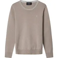 Hackett London para menino. HK700853 Camisola bege Tipped Crew (7Años= 122cm), Algodão, Clássico, Taupe, moda infantil