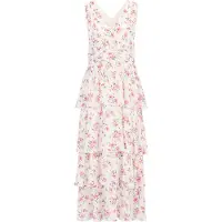 Guido Maria Kretschmer FOR BRIDGERTON Vestido 'Penelope' verde escuro / vermelho florescente / esbranquiçado