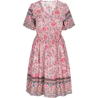 Gaya Vestido 'Boho' azul ciano / chocolate / cor-de-rosa / rosa escurecido