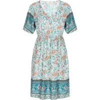 Gaya Vestido 'Boho Fashion' turquesa / safira / azul pastel / pêssego