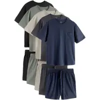 Next Pijama curto estuque / navy / antracite / verde pastel / preto