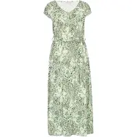Usha Vestido 'Casual' castanho / abe / verde claro / branco